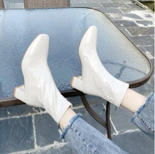 Load image into Gallery viewer, Winter Boots Ankle Boots Women Shoes Woman Boots Fashion Square Toe Patent Leather Short Boots 2019 Winter New Short Fur Warm
