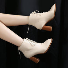 Load image into Gallery viewer, Winter Boots Women Shoes Woman Boots Fashion High-heeled PU Retro Ankle Boots Booties 2019 Winter New Short Fur Warm Boots B80
