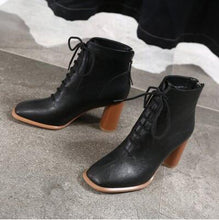 Load image into Gallery viewer, Winter Boots Women Shoes Woman Boots Fashion High-heeled PU Retro Ankle Boots Booties 2019 Winter New Short Fur Warm Boots B80
